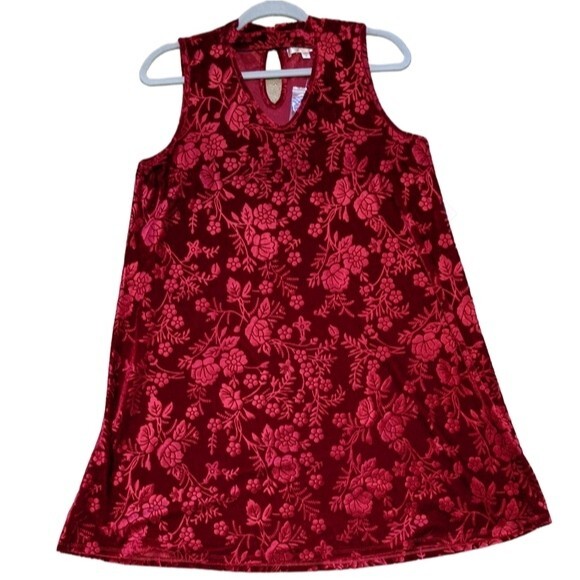 Magnolia Skye velvet textured floral swing dress event, semi formal size M - Picture 1 of 8